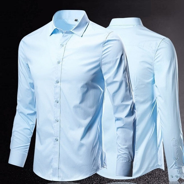 Camisa ajustada de manga larga, sencilla y moderna