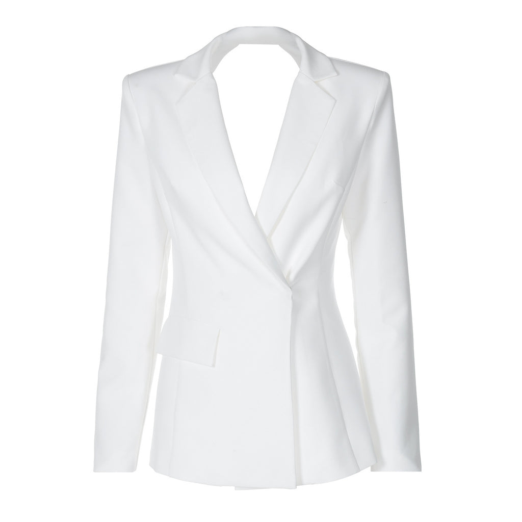 Sexy No Back Slim Fit Long Sleeve Suit Coat