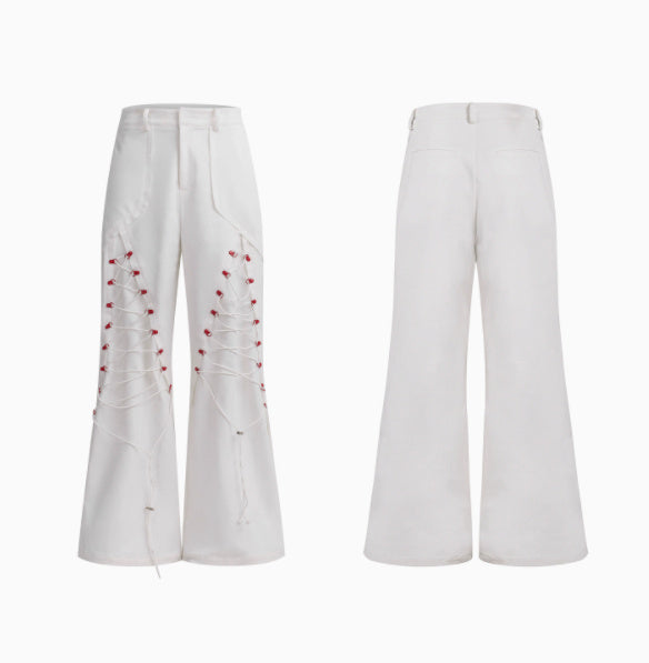 Rope Design Casual Pants Men's Autumn