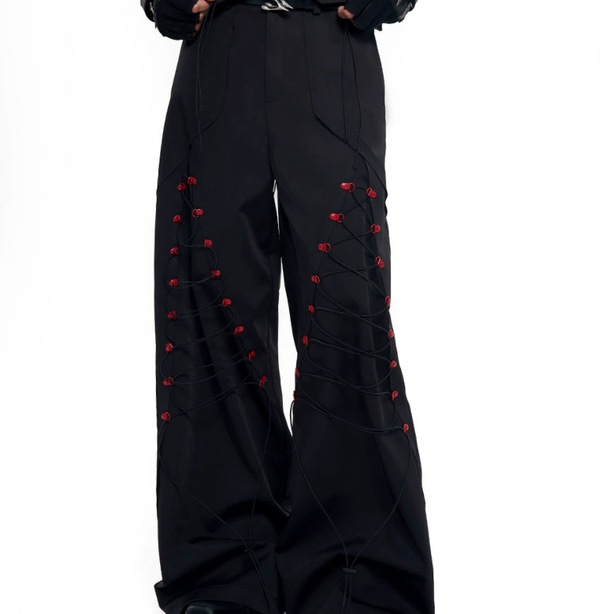 Rope Design Casual Pants Men's Autumn