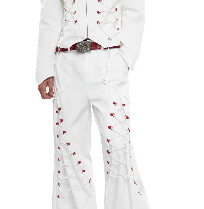 Rope Design Casual Pants Men's Autumn