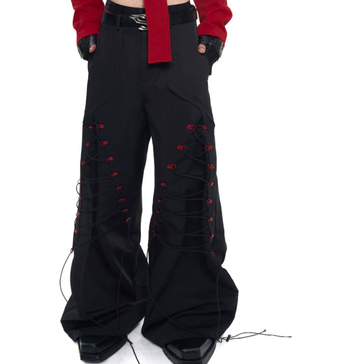 Rope Design Casual Pants Men's Autumn