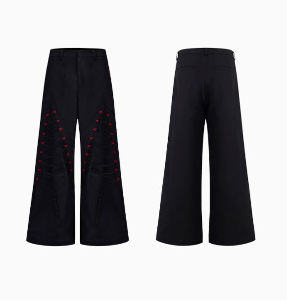 Rope Design Casual Pants Men's Autumn