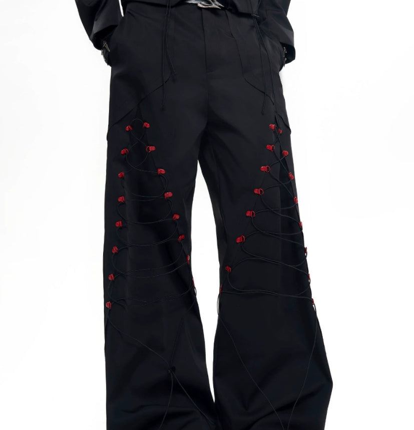 Rope Design Casual Pants Men's Autumn